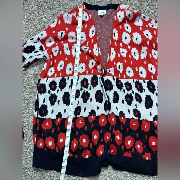 CAbi Women's Red, White and Blue Patterned Upbeat Cardigan - Picture 5 of 7